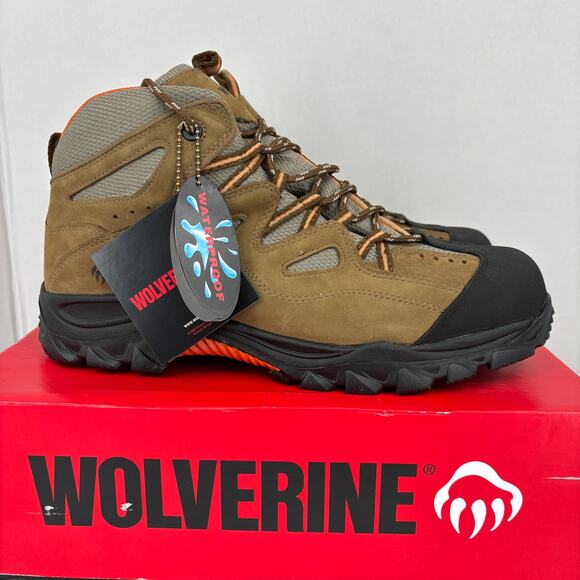 Wolverine Durant Work Boot Mens 13 EW Brown Leather Waterproof Steel Toe Safety - Picture 1 of 11